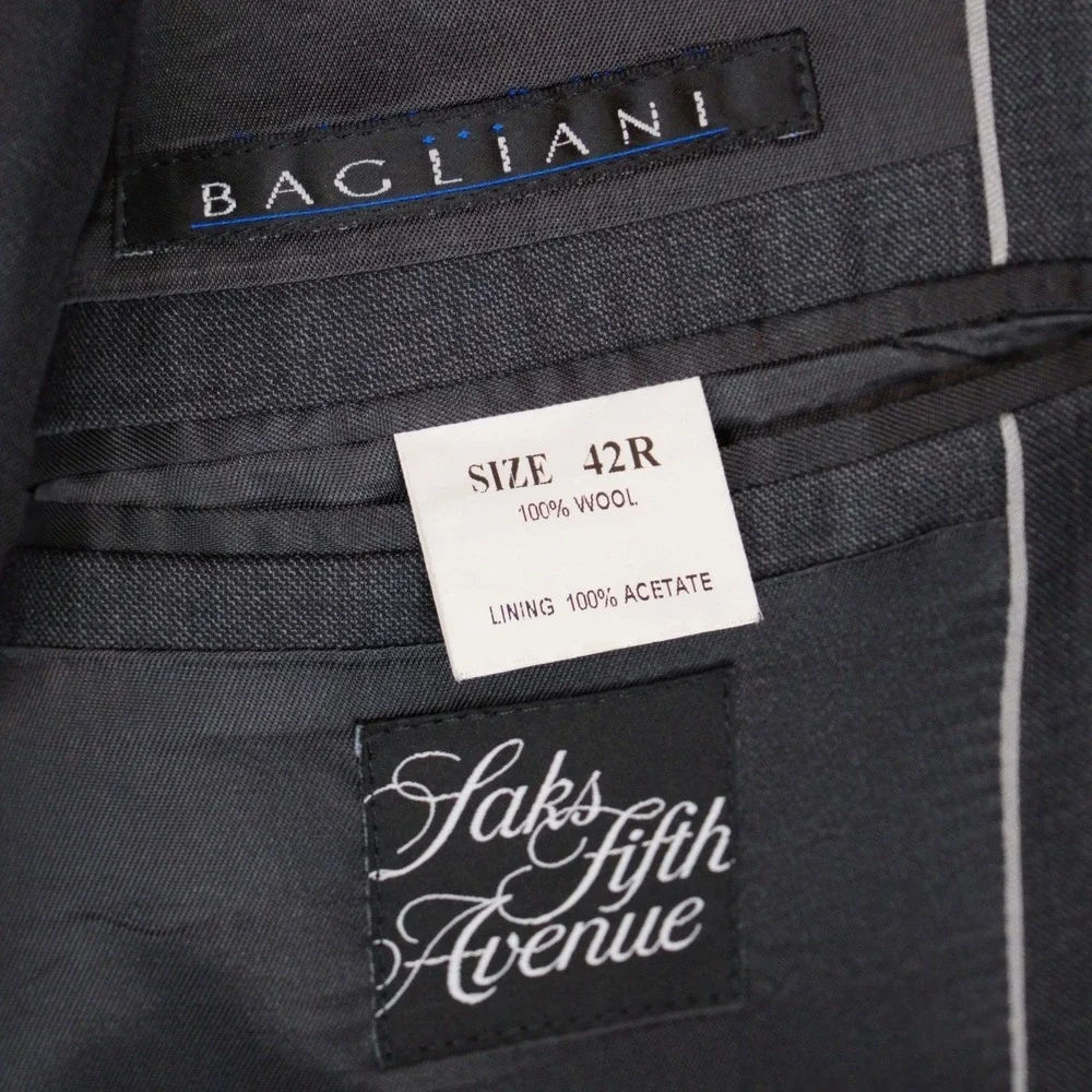Ermenegildo Zegna Blazer Mens 42R Gray Trofeo Wool Saks Italy